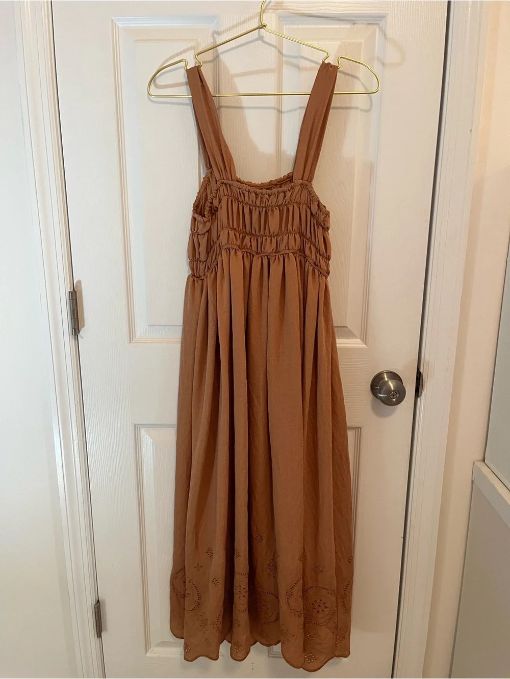Moon River Smocked Embroidered Midi Dress – Size Small